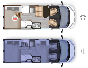 Campervan Dreamer D55 Exclusive - Grundriss