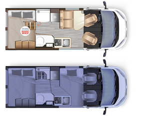 Campervan Dreamer D55 LIMITED - Grundriss