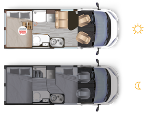 Campervan Dreamer D55 - Grundriss